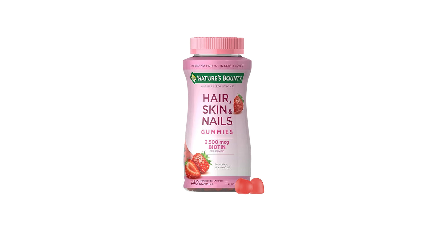 GOMITAS NATURE'S BOUNTY HAIR, SKIN & NAILS 2,500 MCG DE BIOTINA PARA CABELLO,